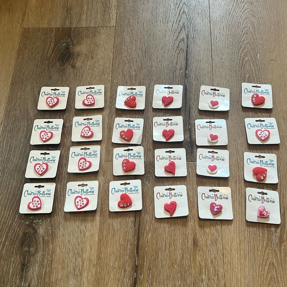 Set of 24 Heart Croc Charms Charm Buddies